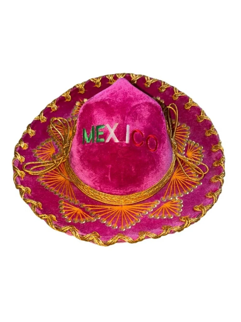 Gonzalez Sombreros Childrens Pink Velvet Sombrero From Mexico-GUC